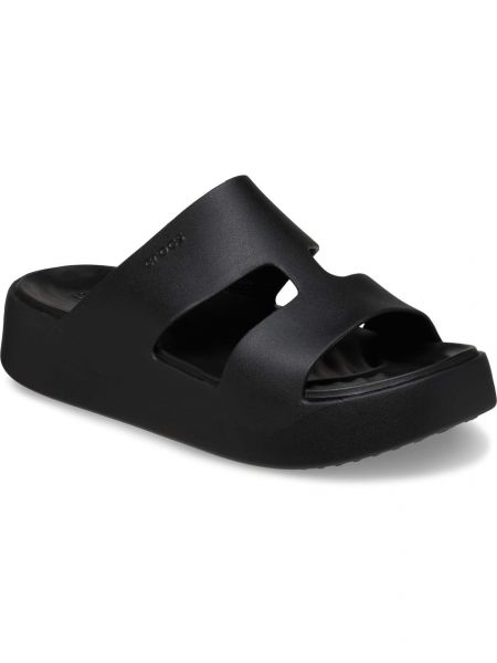 Туфли на каблуке на высоком каблуке на платформе Crocs черные