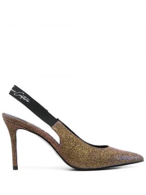 Pantofi cu toc Versace Jeans Couture auriu