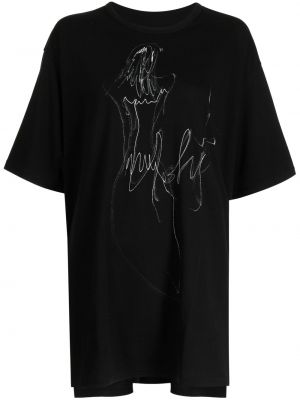 Tričko s potiskem Yohji Yamamoto - Černá