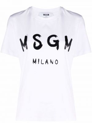 Camiseta con estampado Msgm blanco