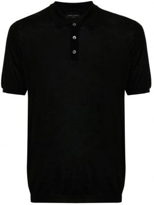 Megztas šilkinis polo marškinėliai Roberto Collina juoda