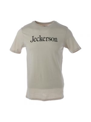 Koszulka z nadrukiem z krótkim rękawem Jeckerson beżowa