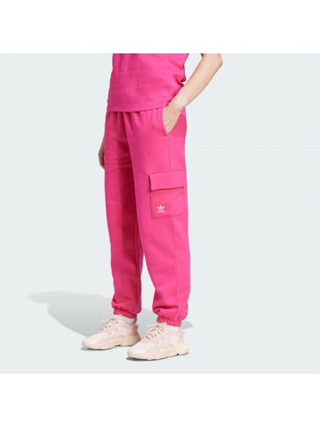 Spodnie cargo polarowe Adidas różowe