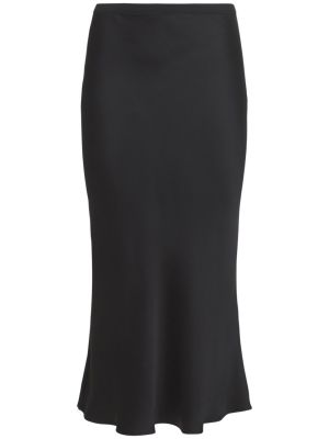 Hedvábné saténové midi sukně Anine Bing černé