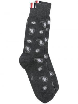 Ponožky s paisley potiskem Thom Browne šedé