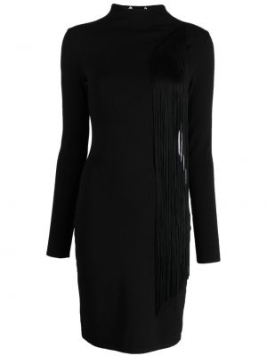 Asimetrična pletena koktejl obleka Stella Mccartney črna