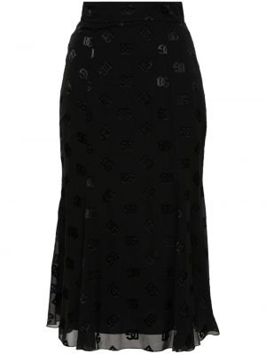 Midi sukňa Dolce & Gabbana čierna