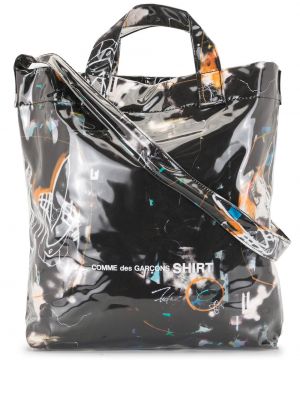 Τσάντα shopper με σχέδιο Comme Des Garçons Shirt μαύρο