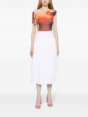 Bavlněné midi sukně Céline Pre-owned bílé