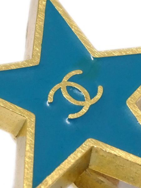 Boucles d'oreilles à boucle à motif étoile Chanel Pre-owned bleu
