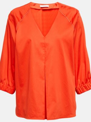 Βαμβακερή μπλούζα Max Mara πορτοκαλί