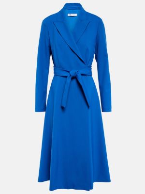 Sukienka midi wełniana Max Mara niebieska