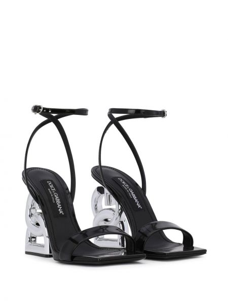 Sandály na podpatku Dolce & Gabbana černé