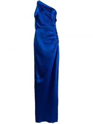 Vestido de noche de seda Michelle Mason azul