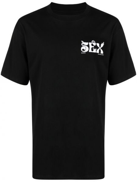 T-krekls ar apdruku Nahmias melns