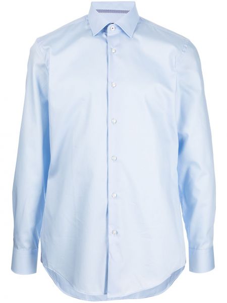 Camisa ajustada con botones Boss azul