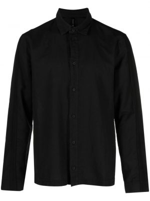 Bavlněná lněná košile Transit černá