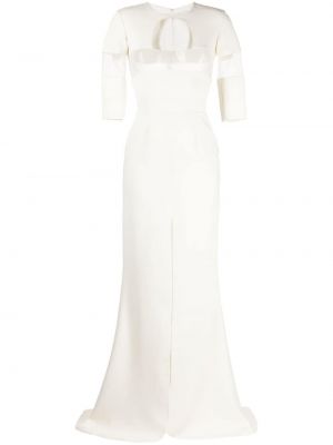 Коктейлна рокля от креп Saiid Kobeisy бяло