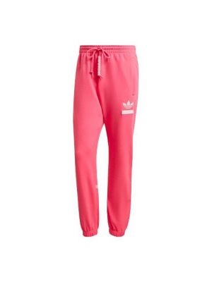 Кружевные спортивные штаны на шнуровке Adidas Originals розовые