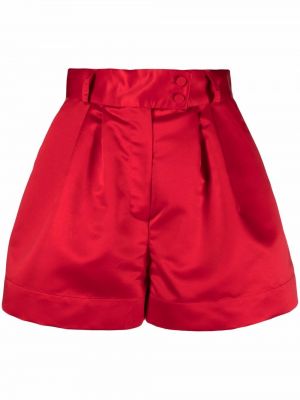 Shorts taille haute plissées Styland rouge