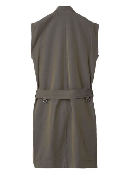 Bavlněné lněné šaty na zip Burberry šedé