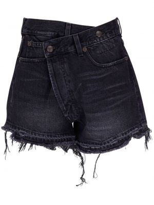 Asimetrične kratke jeans hlače R13 črna