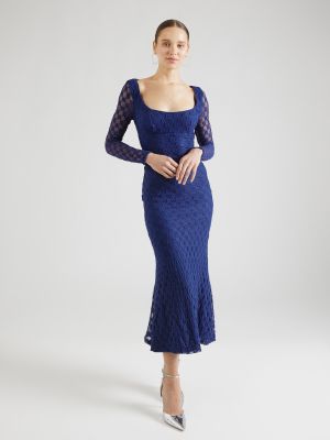 Midi šaty Bardot modrá