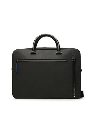 Кожени чанта за лаптоп Tommy Hilfiger черно