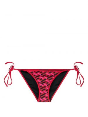 Bikini con stampa Versace rosso