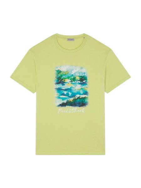 Koszulka z nadrukiem Paul & Shark zielona