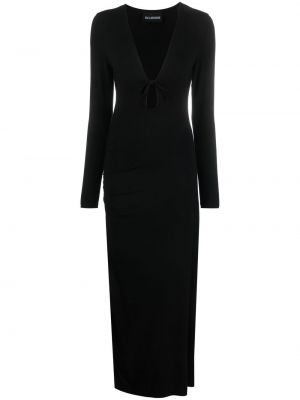 Макси рокля с v-образно деколте Han Kjøbenhavn черно