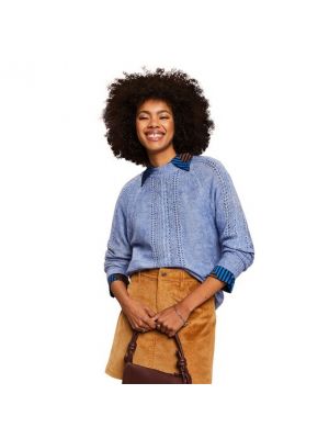 Jersey de punto de tela jersey de lana mohair Esprit Collection azul