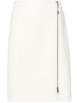 Dzianinowa mini spódniczka na zamek Gucci biała