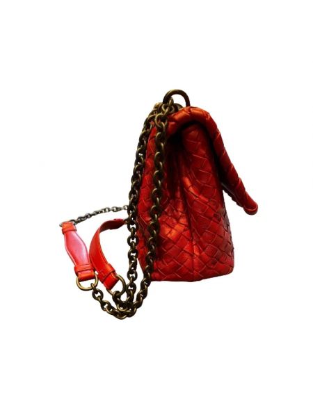 Bolsa de hombro de cuero retro Bottega Veneta Vintage rojo