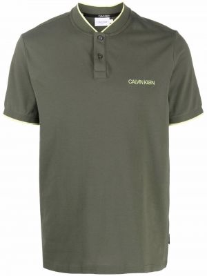 Poloskjorte med print Calvin Klein grønn