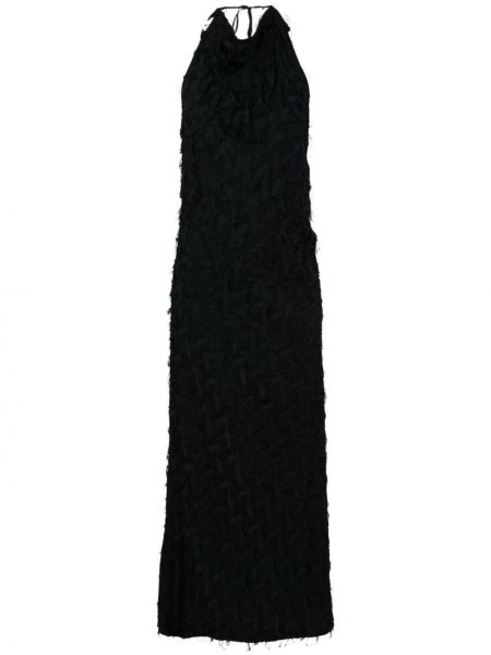 Κοκτέιλ φόρεμα με κρόσσια Msgm μαύρο