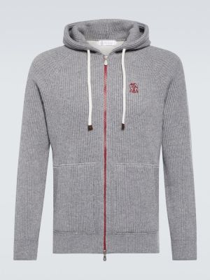 Kaschmir hoodie Brunello Cucinelli grå