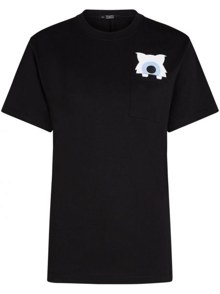 Raštuotas medvilninis marškinėliai Karl Lagerfeld juoda