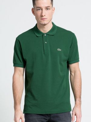 Памучна тениска с дълъг ръкав Lacoste зелено