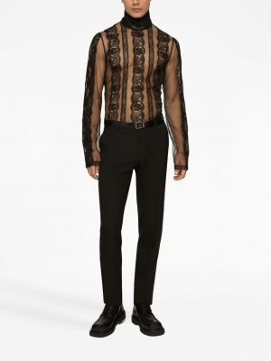 Mežģīņu krekls Dolce & Gabbana melns