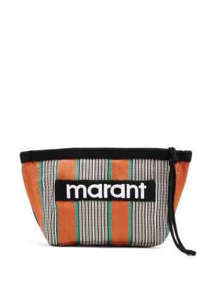 Чанта тип „портмоне“ на райета с принт Isabel Marant оранжево