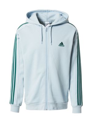 Csíkos fleece dzseki Adidas Sportswear világoskék