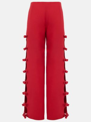 Pantaloni cu picior drept cu funde Valentino roșu