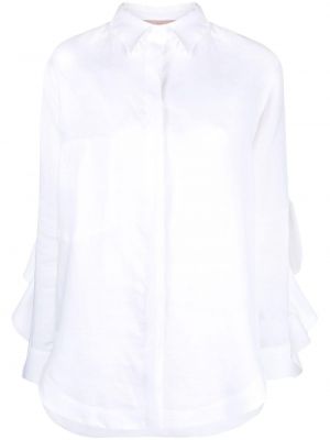 Ленена риза с волани Pnk бяло