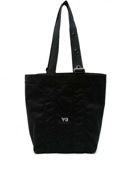 Τσάντα shopper με κέντημα Y-3 μαύρο