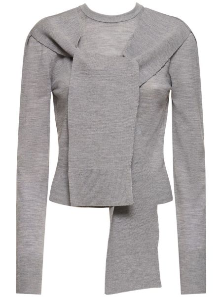 Suéter de lana de punto Jacquemus gris