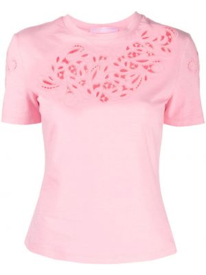 Памучна тениска Ermanno Scervino розово