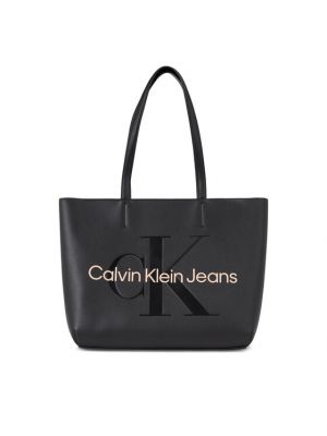 Geantă shopper Calvin Klein Jeans negru