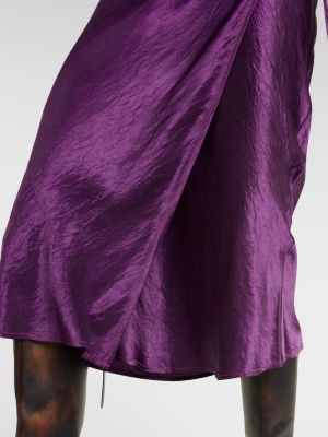 Saténové midi šaty Acne Studios fialová