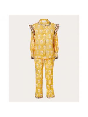 Pijama de algodón con estampado Iturri Enea amarillo